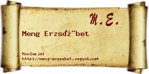 Meng Erzsébet névjegykártya